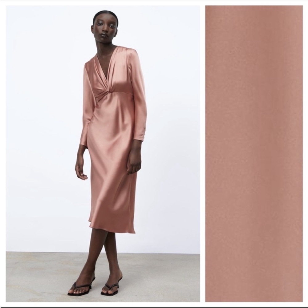 Zara rose gold midi dress